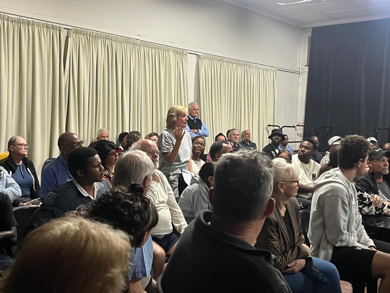 Community member speaking at the Davenport meeting
